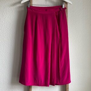 Oleg Cassini Vintage Fuchsia Silk Wrap Style Skirt sz: 10